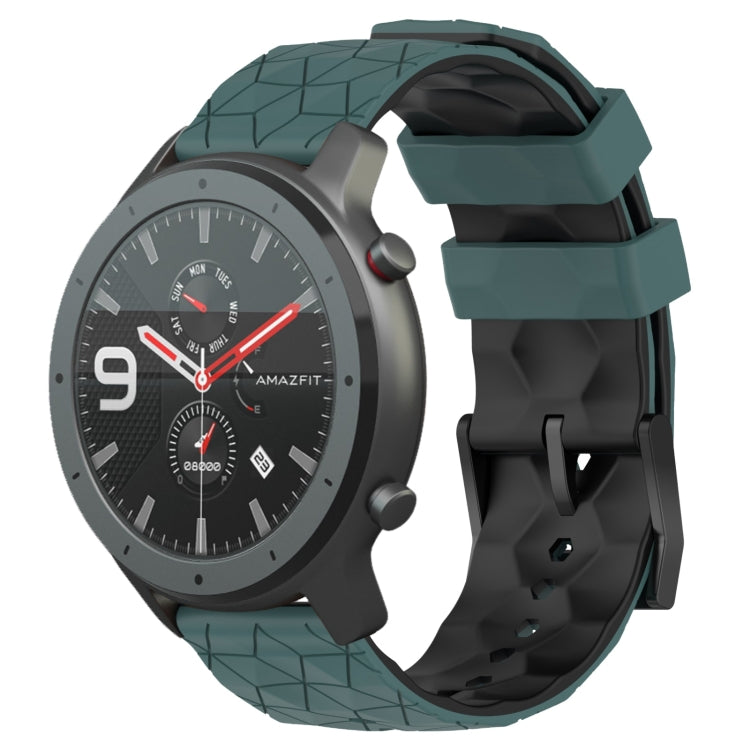 22mm Football Texture Two-Color Silicone Watch Band, For Amazfit 3, For Amazfit GTR 47mm