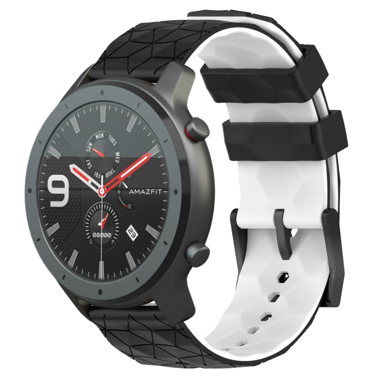 22mm Football Texture Two-Color Silicone Watch Band, For Amazfit 3, For Amazfit GTR 47mm