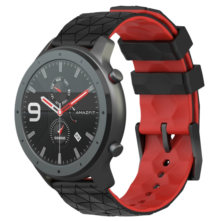 22mm Football Texture Two-Color Silicone Watch Band, For Amazfit 3, For Amazfit GTR 47mm