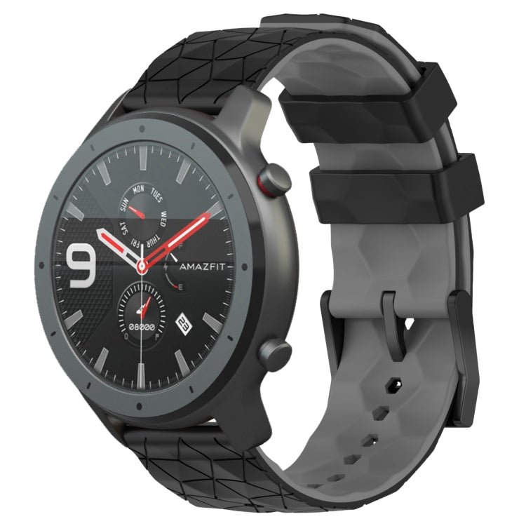22mm Football Texture Two-Color Silicone Watch Band, For Amazfit 3, For Amazfit GTR 47mm
