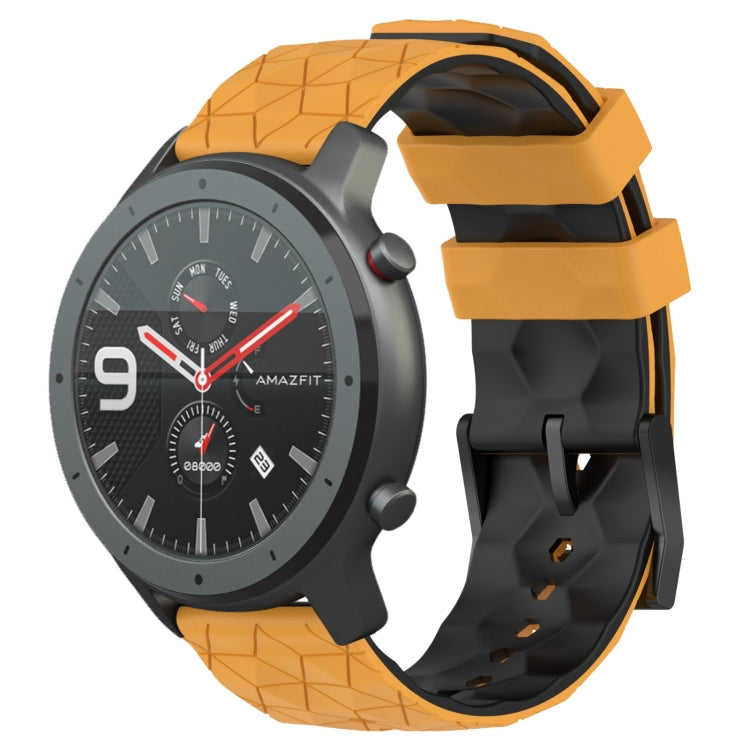 22mm Football Texture Two-Color Silicone Watch Band, For Amazfit 3, For Amazfit GTR 47mm