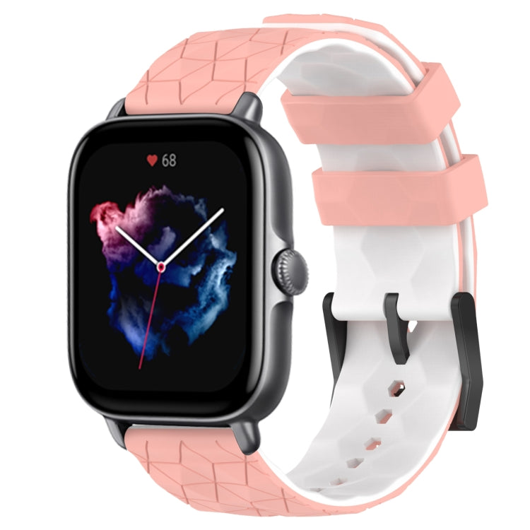 20mm Football Texture Two-Color Silicone Watch Band, For Amazfit GTS 4, For Amazfit GTS 3