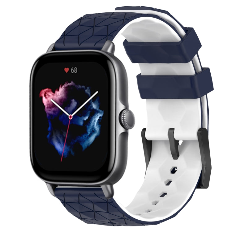 20mm Football Texture Two-Color Silicone Watch Band, For Amazfit GTS 4, For Amazfit GTS 3