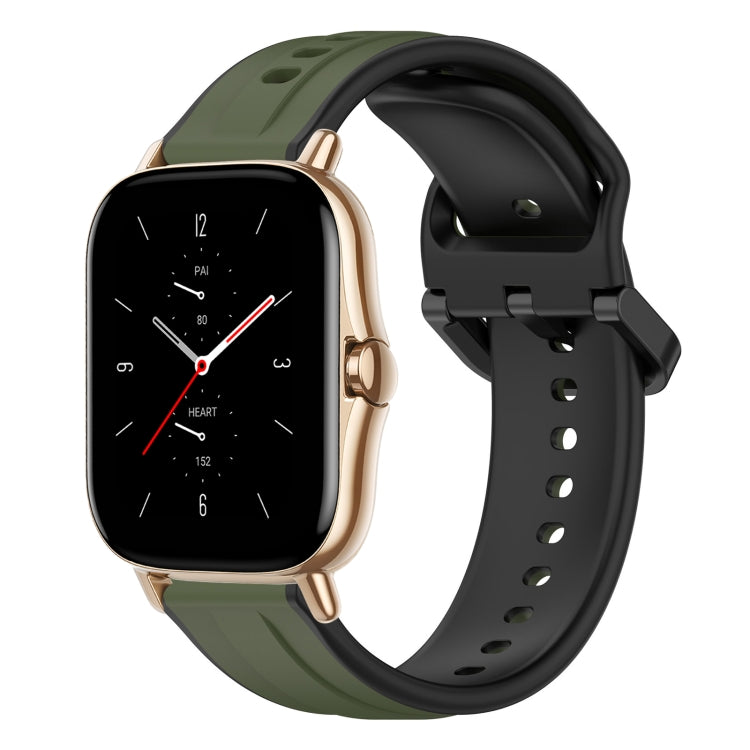 20mm Convex Loop Two-Color Silicone Watch Band, For Amazfit GTS 2, For Amazfit GTS