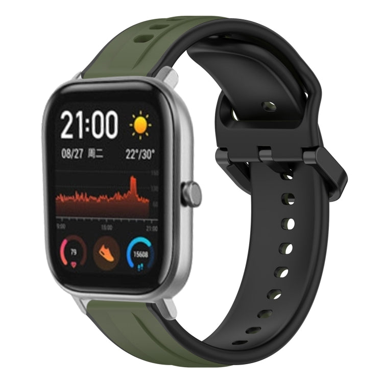 20mm Convex Loop Two-Color Silicone Watch Band, For Amazfit GTS 2, For Amazfit GTS