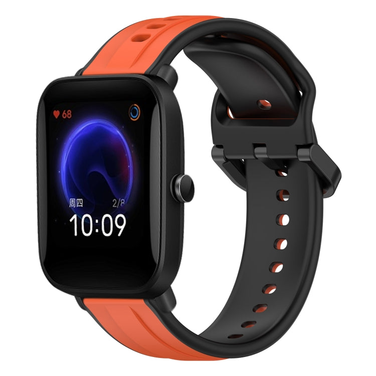 20mm Convex Loop Two-Color Silicone Watch Band, For Amazfit Pop, For Amazfit GTS 4 Mini
