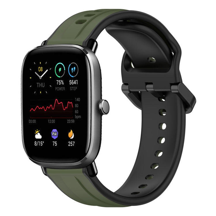 20mm Convex Loop Two-Color Silicone Watch Band, For Amazfit Pop, For Amazfit GTS 4 Mini