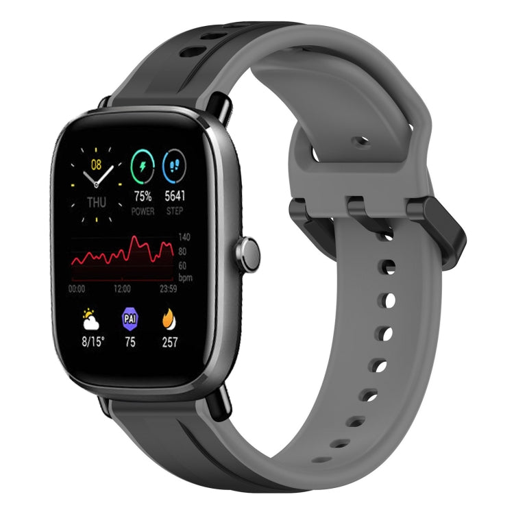 20mm Convex Loop Two-Color Silicone Watch Band, For Amazfit Pop, For Amazfit GTS 4 Mini