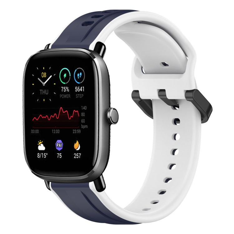 20mm Convex Loop Two-Color Silicone Watch Band, For Amazfit Pop, For Amazfit GTS 4 Mini