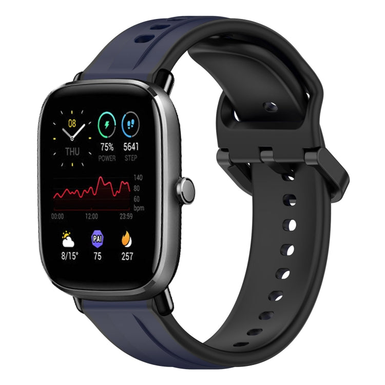 20mm Convex Loop Two-Color Silicone Watch Band, For Amazfit Pop, For Amazfit GTS 4 Mini