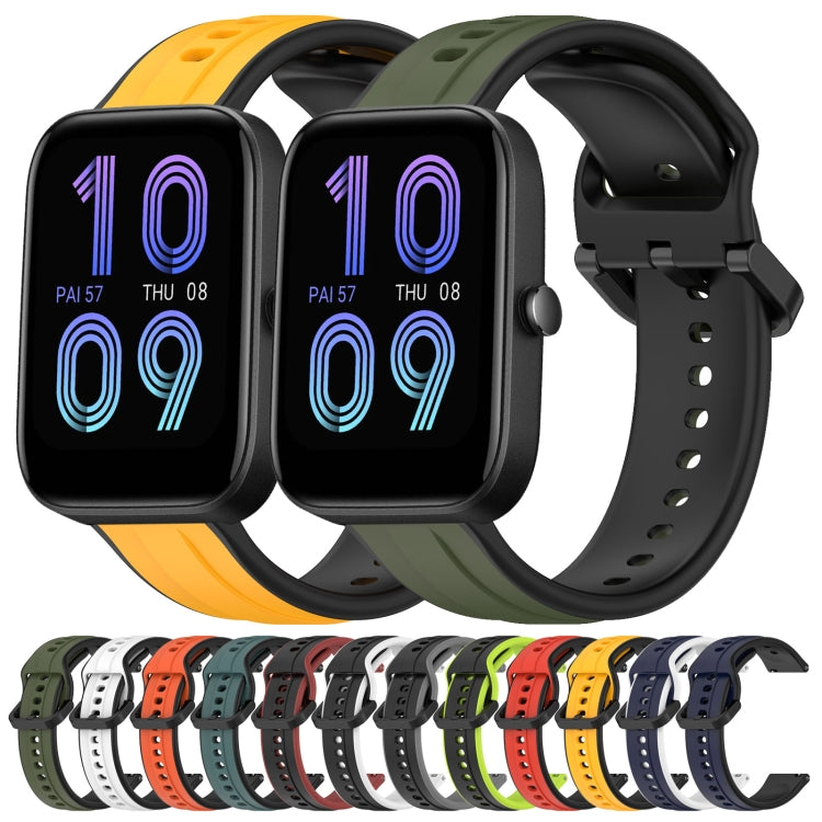 20mm Convex Loop Two-Color Silicone Watch Band, For Amazfit Bip 3, For Amazfit Bip 1S
