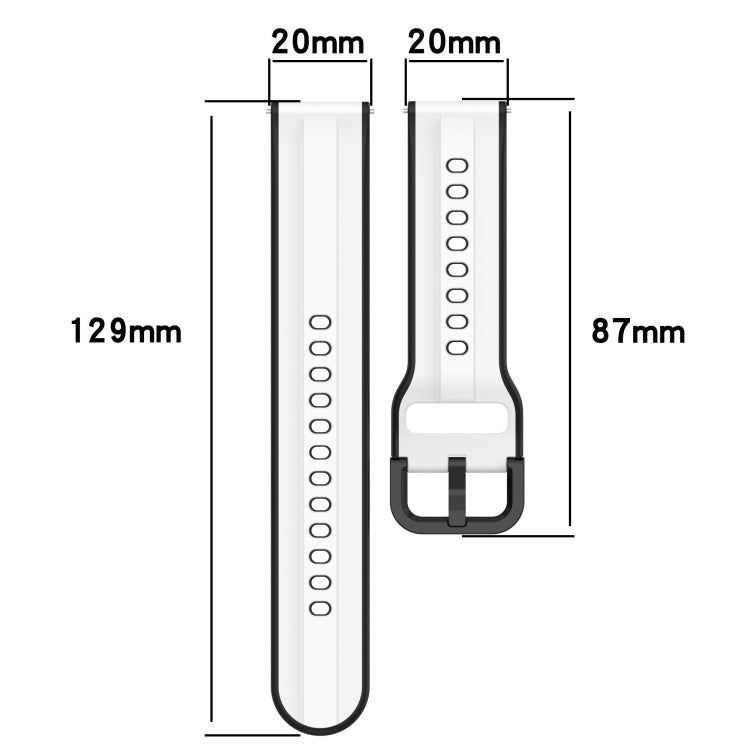 20mm Convex Loop Two-Color Silicone Watch Band, For Amazfit Bip 3, For Amazfit Bip 1S