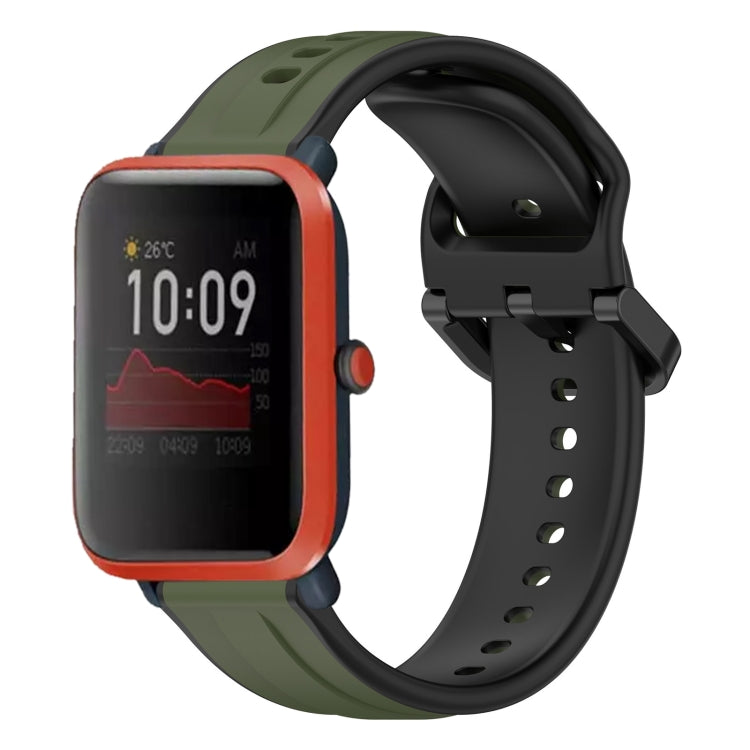 20mm Convex Loop Two-Color Silicone Watch Band, For Amazfit Bip 3, For Amazfit Bip 1S