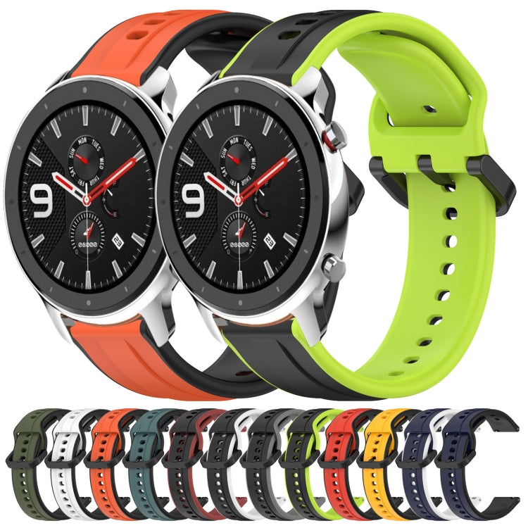 22mm Convex Loop Two-Color Silicone Watch Band, For Amazfit GTR 4, For Amazfit GTR 4 Pro