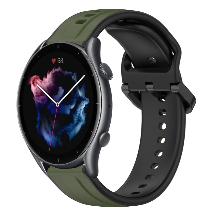 22mm Convex Loop Two-Color Silicone Watch Band, For Amazfit GTR 3, For Amazfit GTR 3 Pro