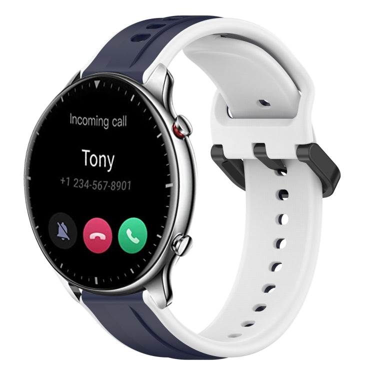 22mm Convex Loop Two-Color Silicone Watch Band, For Amazfit GTR 2e, For Amazfit GTR 2