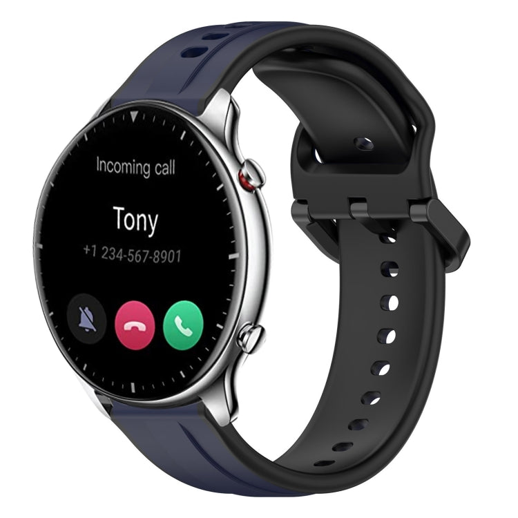 22mm Convex Loop Two-Color Silicone Watch Band, For Amazfit GTR 2e, For Amazfit GTR 2