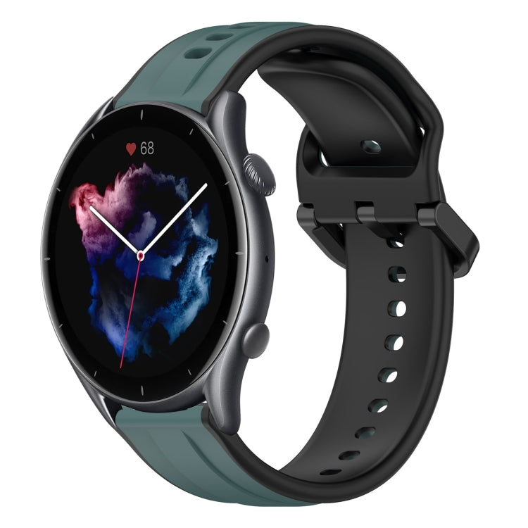 22mm Convex Loop Two-Color Silicone Watch Band, For Amazfit 3, For Amazfit GTR 47mm