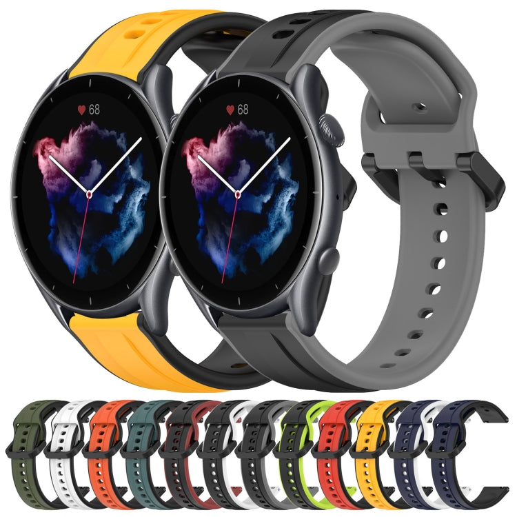 22mm Convex Loop Two-Color Silicone Watch Band, For Amazfit 3, For Amazfit GTR 47mm
