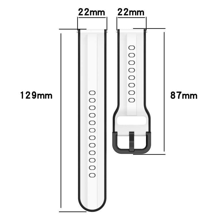 22mm Convex Loop Two-Color Silicone Watch Band, For Amazfit 3, For Amazfit GTR 47mm