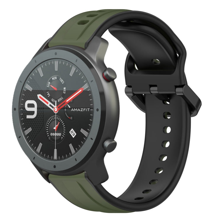 22mm Convex Loop Two-Color Silicone Watch Band, For Amazfit 3, For Amazfit GTR 47mm