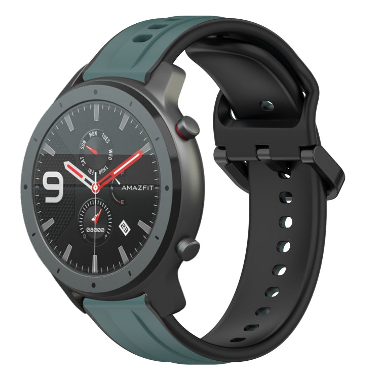 22mm Convex Loop Two-Color Silicone Watch Band, For Amazfit 3, For Amazfit GTR 47mm