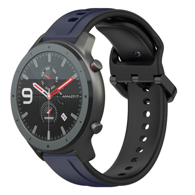 22mm Convex Loop Two-Color Silicone Watch Band, For Amazfit 3, For Amazfit GTR 47mm