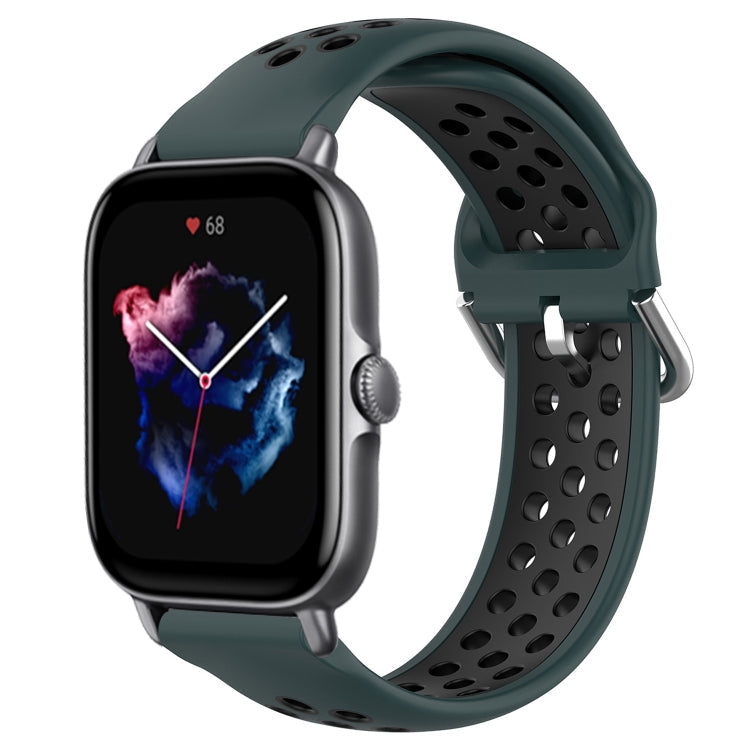 20mm Perforated Breathable Sports Silicone Watch Band, For Amazfit GTS 3