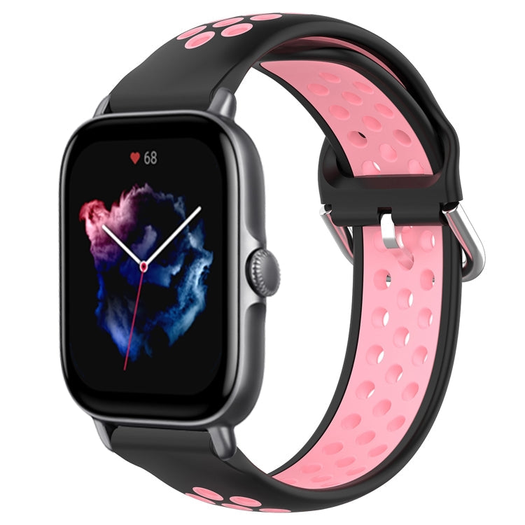 20mm Perforated Breathable Sports Silicone Watch Band, For Amazfit GTS 3