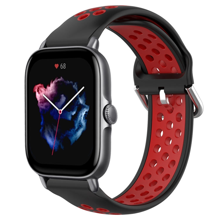 20mm Perforated Breathable Sports Silicone Watch Band, For Amazfit GTS 3