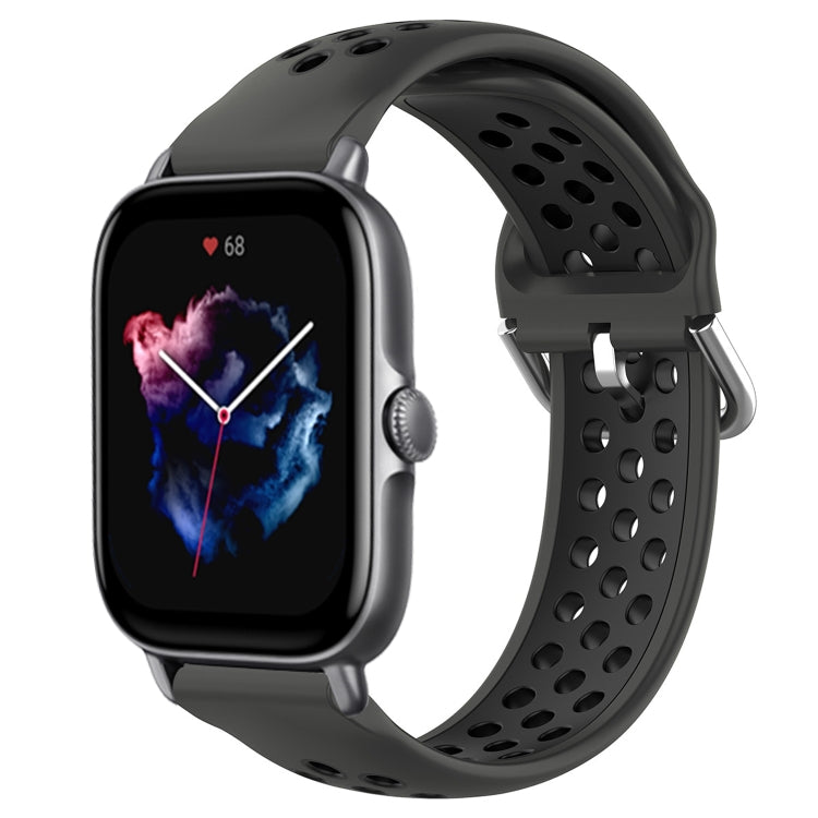 20mm Perforated Breathable Sports Silicone Watch Band, For Amazfit GTS 3