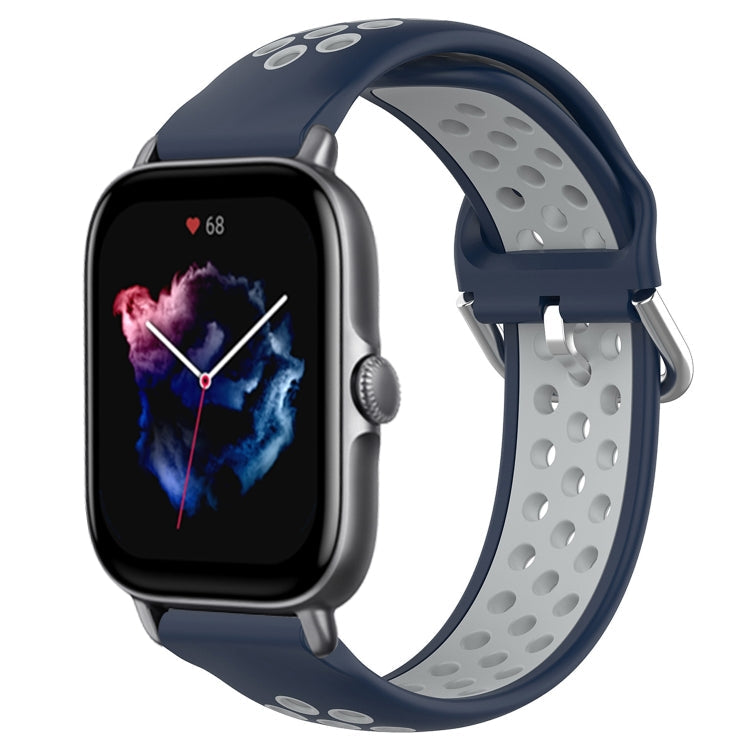 20mm Perforated Breathable Sports Silicone Watch Band, For Amazfit GTS 3