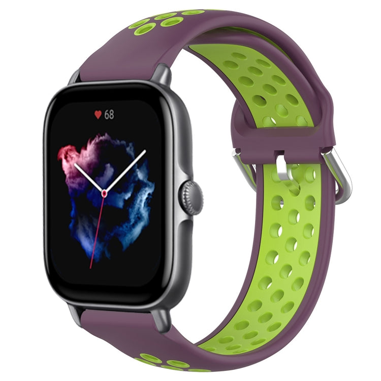 20mm Perforated Breathable Sports Silicone Watch Band, For Amazfit GTS 3