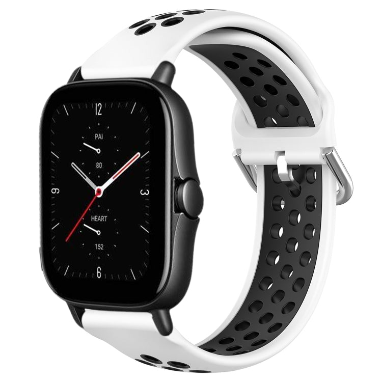 20mm Perforated Breathable Sports Silicone Watch Band, For Amazfit GTS 2E
