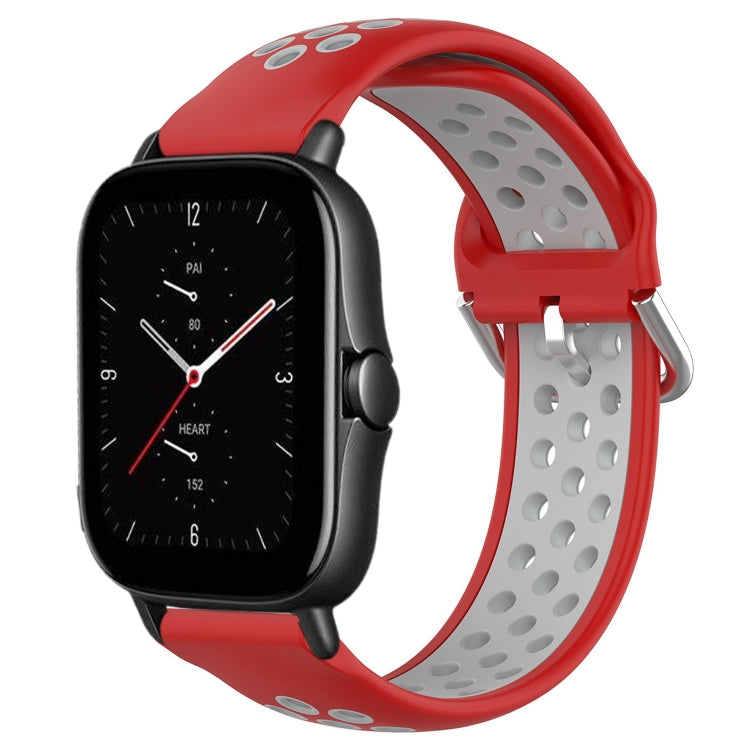 20mm Perforated Breathable Sports Silicone Watch Band, For Amazfit GTS 2E