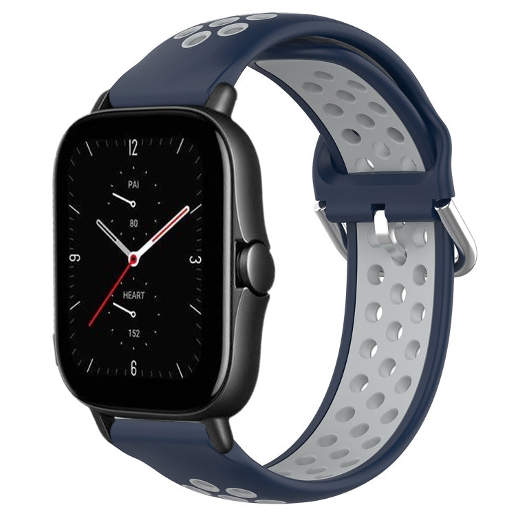 20mm Perforated Breathable Sports Silicone Watch Band, For Amazfit GTS 2E