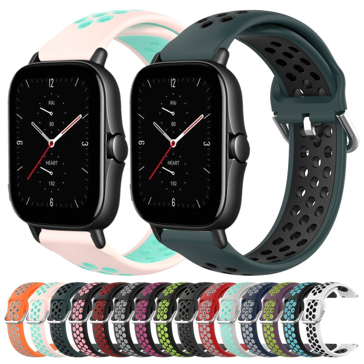 20mm Perforated Breathable Sports Silicone Watch Band, For Amazfit GTS 2E