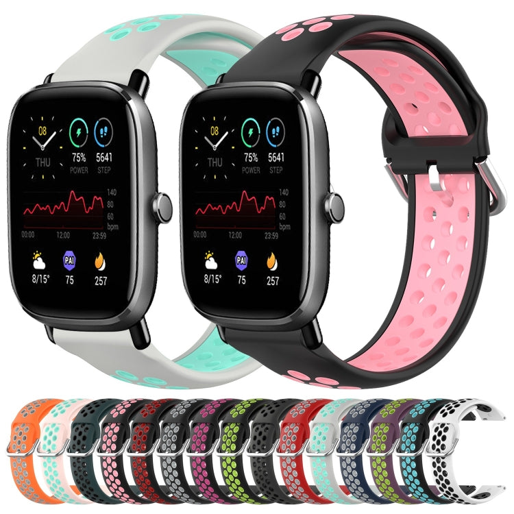 20mm Perforated Breathable Sports Silicone Watch Band, For Amazfit GTS 2 Mini