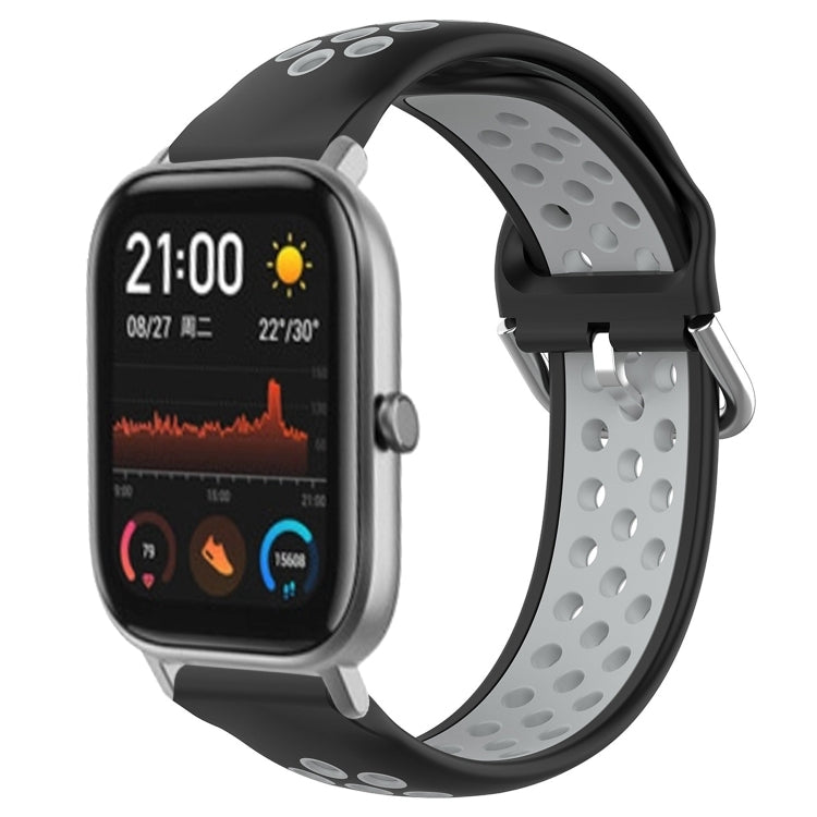 20mm Perforated Breathable Sports Silicone Watch Band, For Amazfit GTS