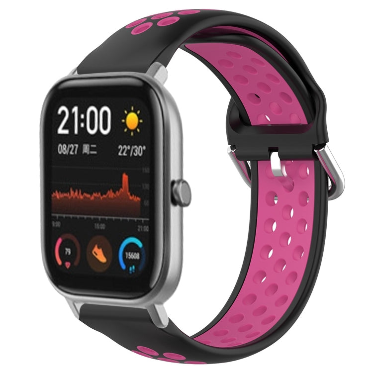 20mm Perforated Breathable Sports Silicone Watch Band, For Amazfit GTS