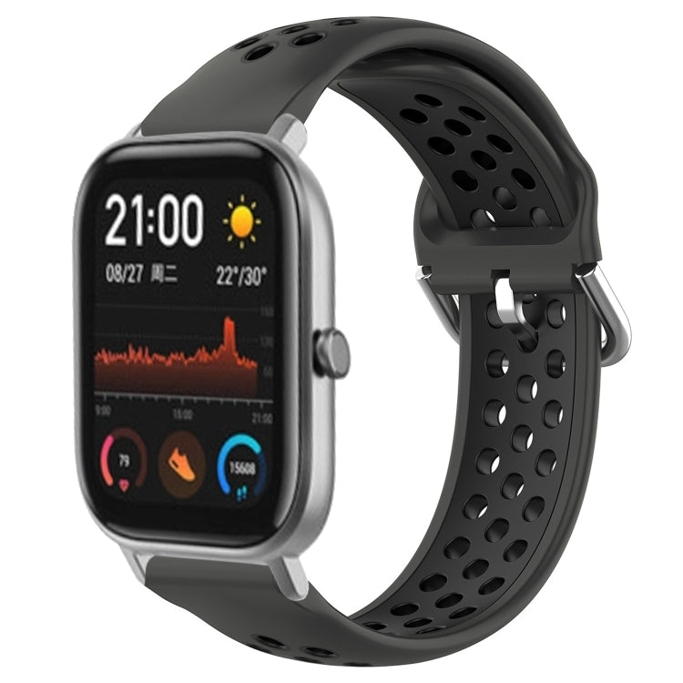 20mm Perforated Breathable Sports Silicone Watch Band, For Amazfit GTS