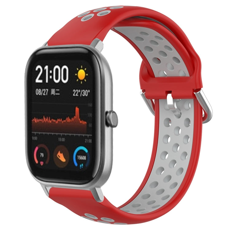 20mm Perforated Breathable Sports Silicone Watch Band, For Amazfit GTS