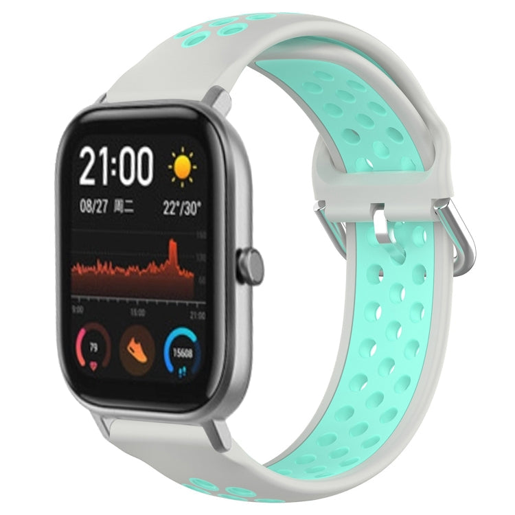 20mm Perforated Breathable Sports Silicone Watch Band, For Amazfit GTS