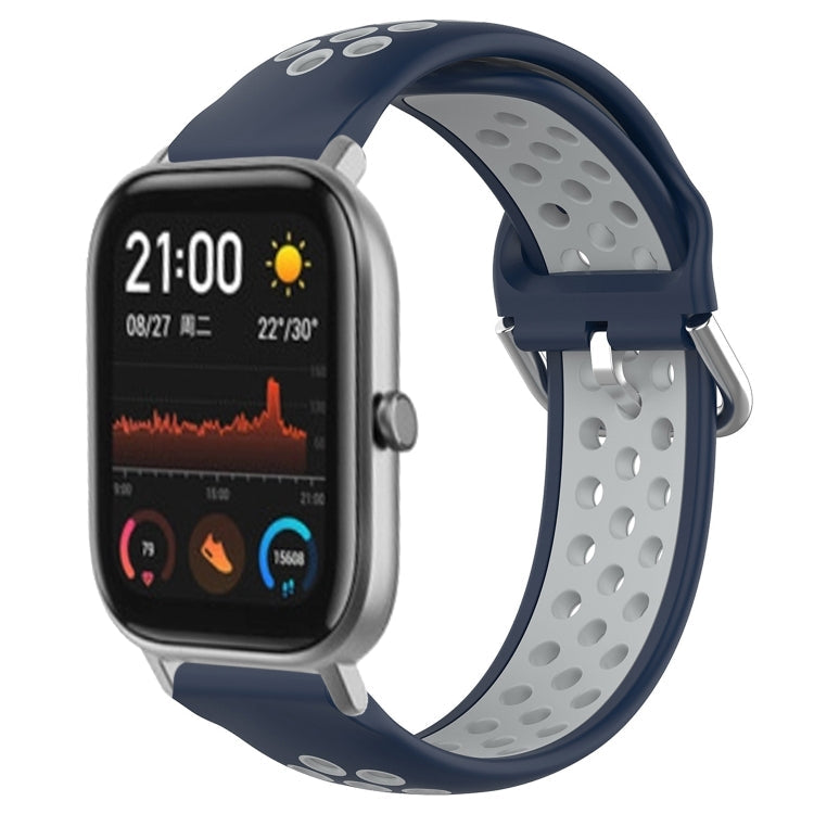 20mm Perforated Breathable Sports Silicone Watch Band, For Amazfit GTS