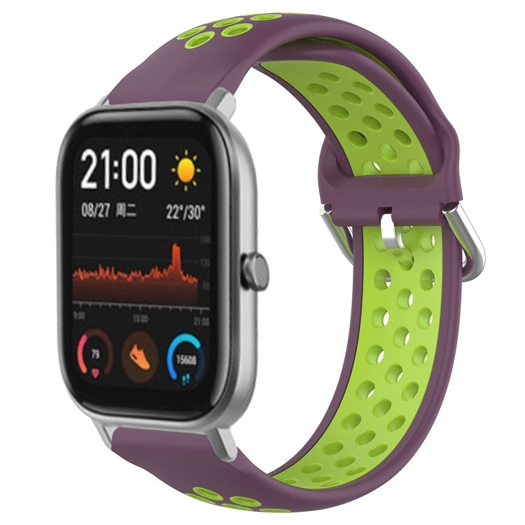 20mm Perforated Breathable Sports Silicone Watch Band, For Amazfit GTS