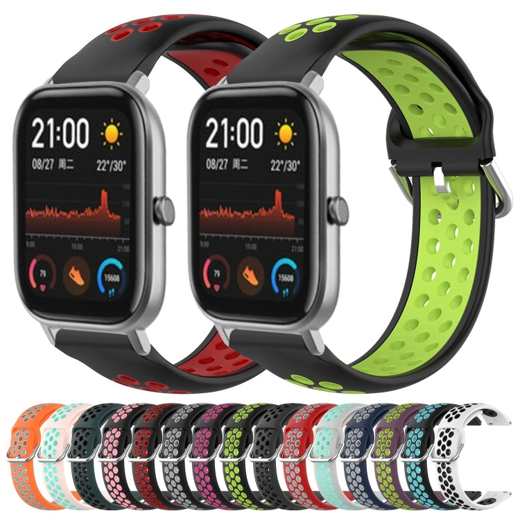 20mm Perforated Breathable Sports Silicone Watch Band, For Amazfit GTS