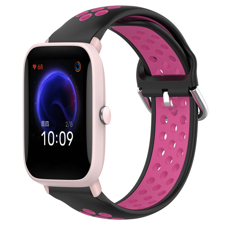 20mm Perforated Breathable Sports Silicone Watch Band, For Amazfit Pop Pro