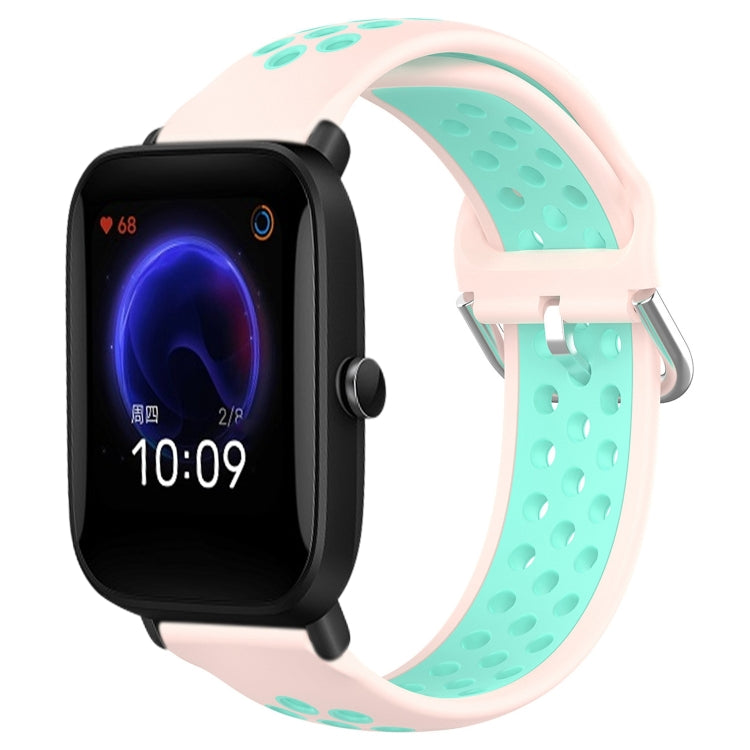 20mm Perforated Breathable Sports Silicone Watch Band, For Amazfit Pop