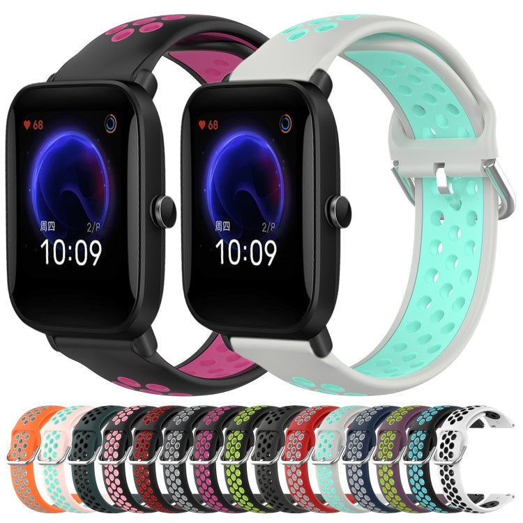 20mm Perforated Breathable Sports Silicone Watch Band, For Amazfit Pop