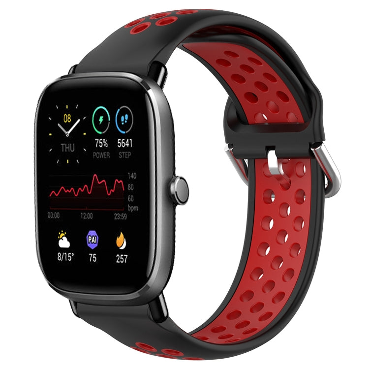 20mm Perforated Breathable Sports Silicone Watch Band, For Amazfit GTS 4 Mini